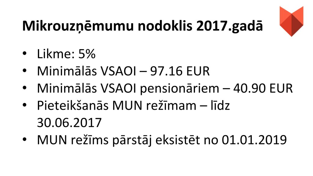 Mikrouzņēmumu nodoklis 2017.gadā